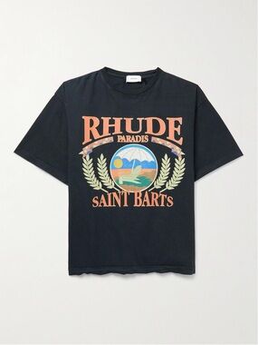 Rhude Saint Barts Dark Gray Crewneck T-Shirt